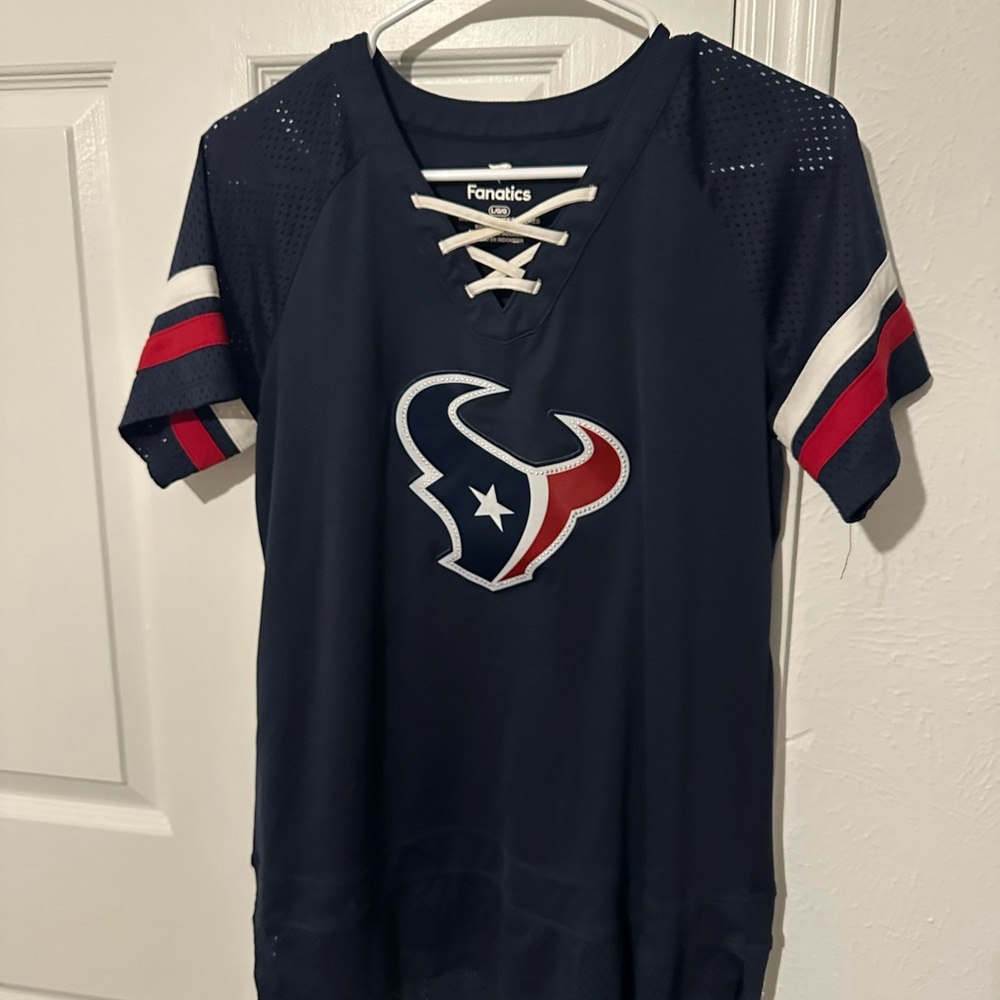 Fanatics Navy Jersey with Red and White Accents Texans